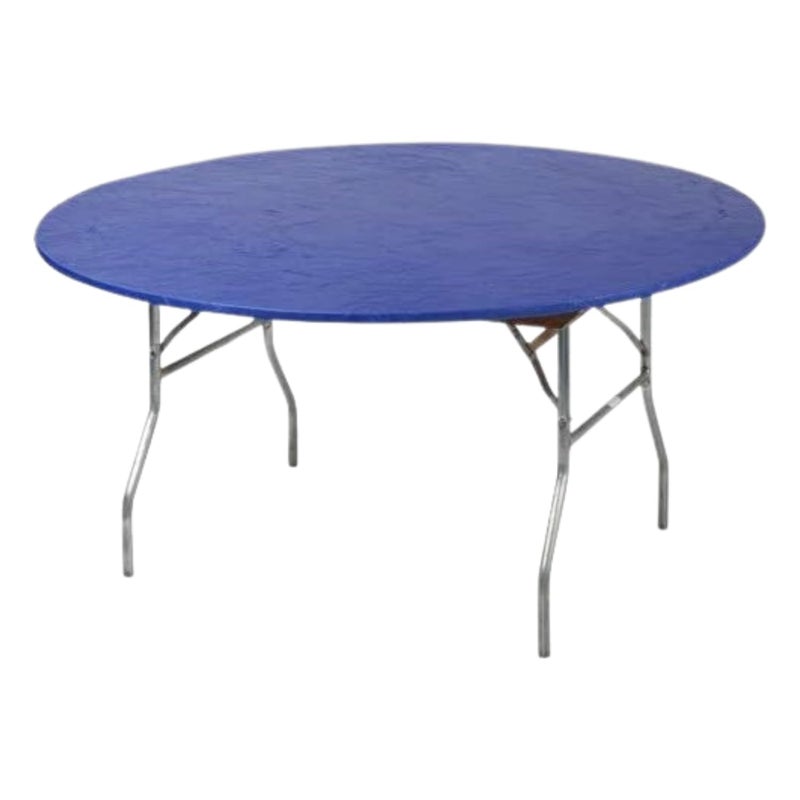 Kwik-Covers 72" Round Fitted Plastic Table Covers, Bundle of 5 (Royal Blue) - Image 1